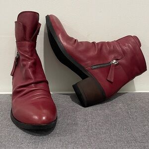 NEW Free People BUENO plum COLBIE BURGUNDY soft leather ankle booties NO BOX 6.5